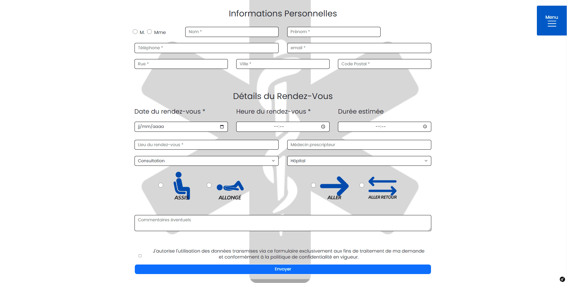 Form screen